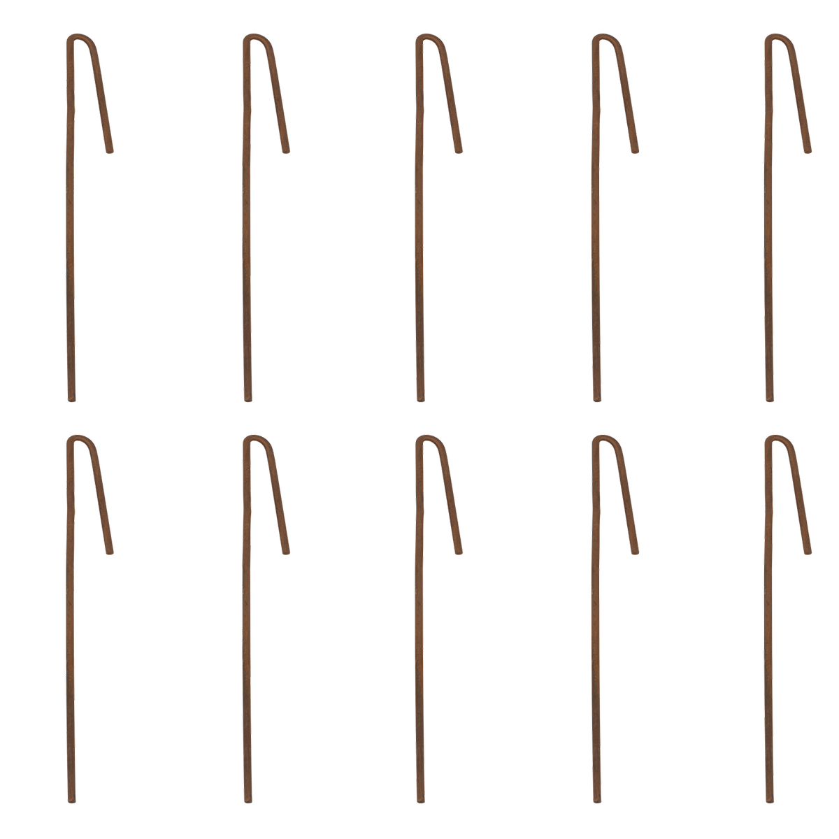 Tuscan Path 280mm Rust Metal Garden Edging Pegs - 10 Pack