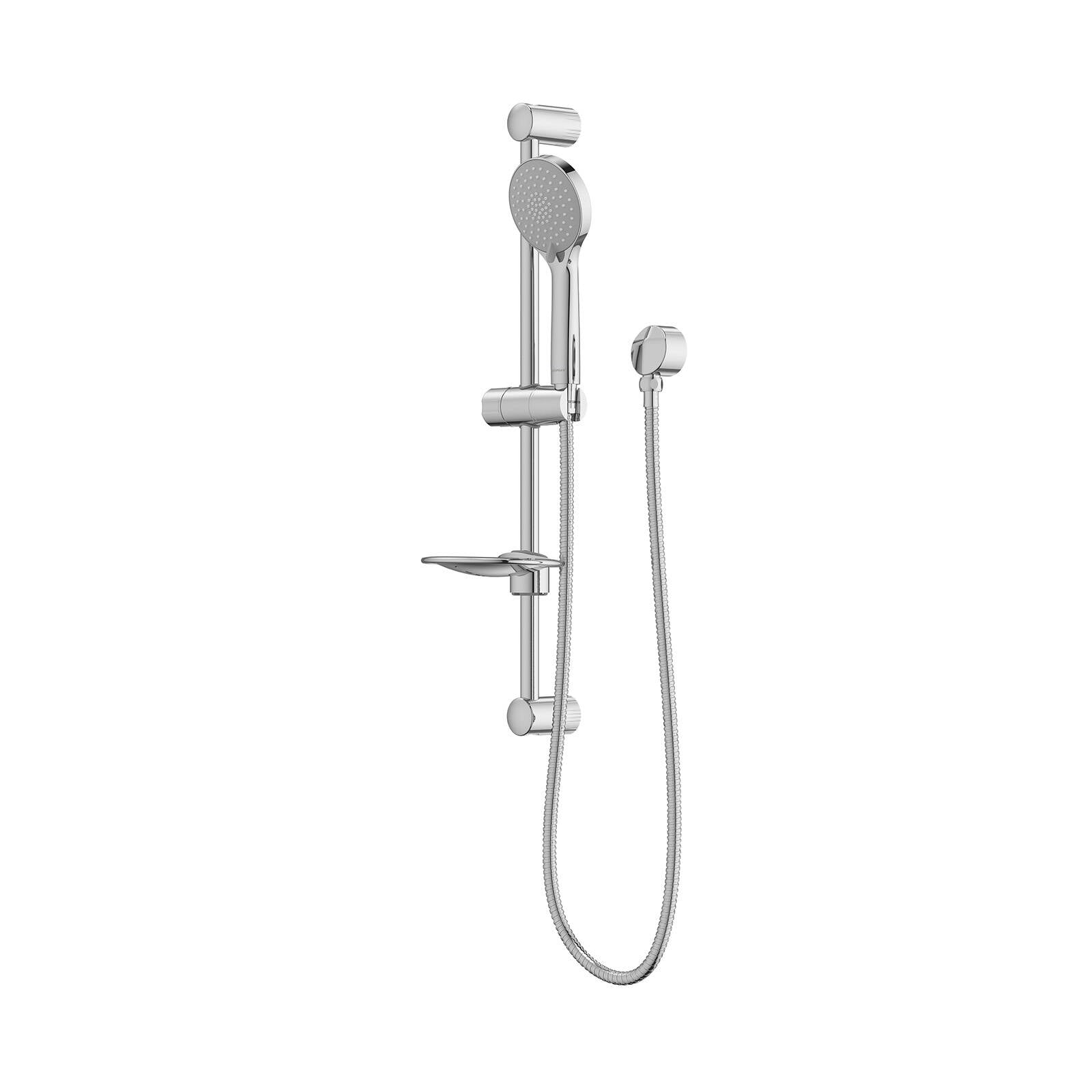 Flexispray Bermuda Rail Shower Chrome, 3 Function, 650mm Rail, 9L/min 3 Star, 100mm Round Head
