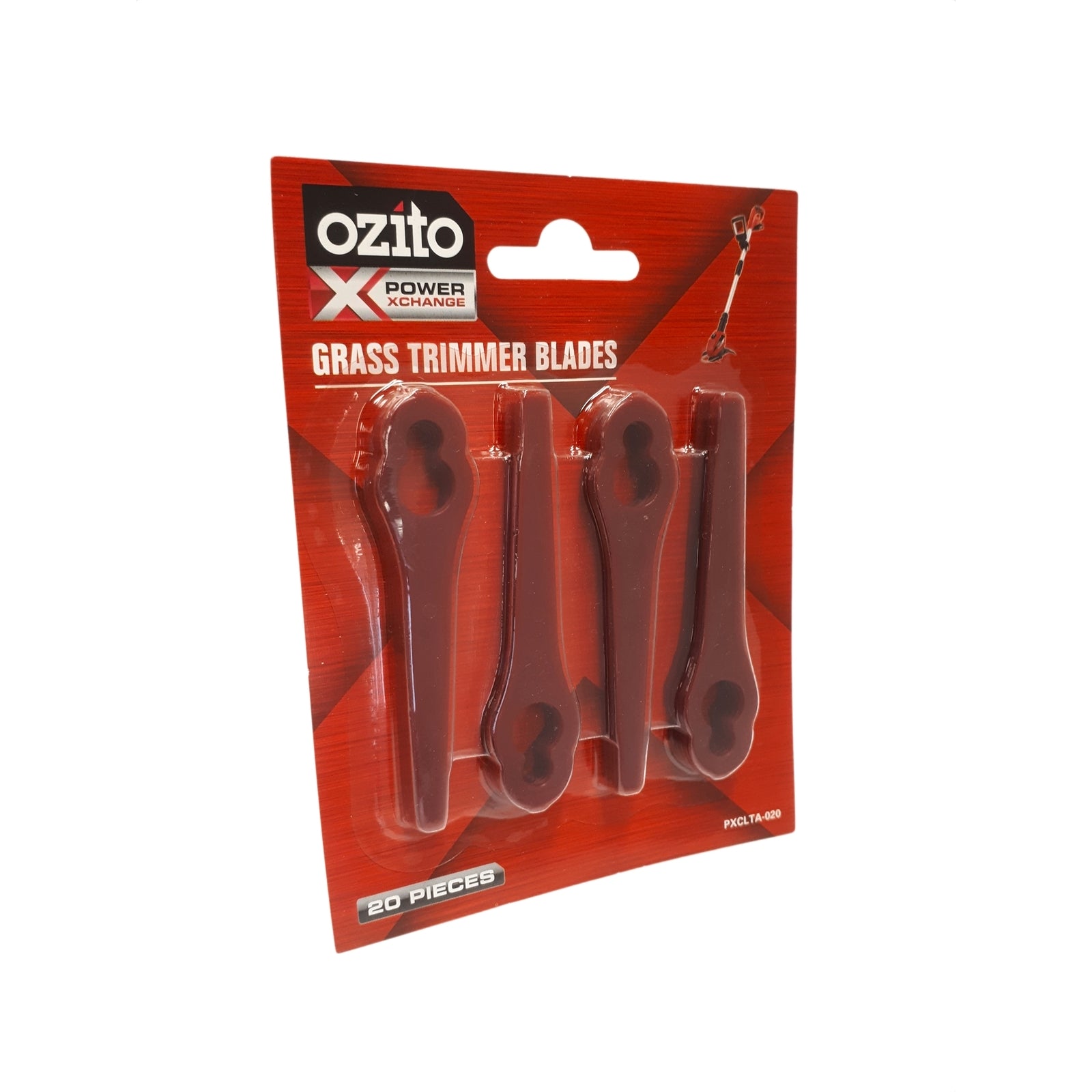 Ozito PXC Grass Trimmer Replacement Blades, Red, 20 Pack PXCLTA-020