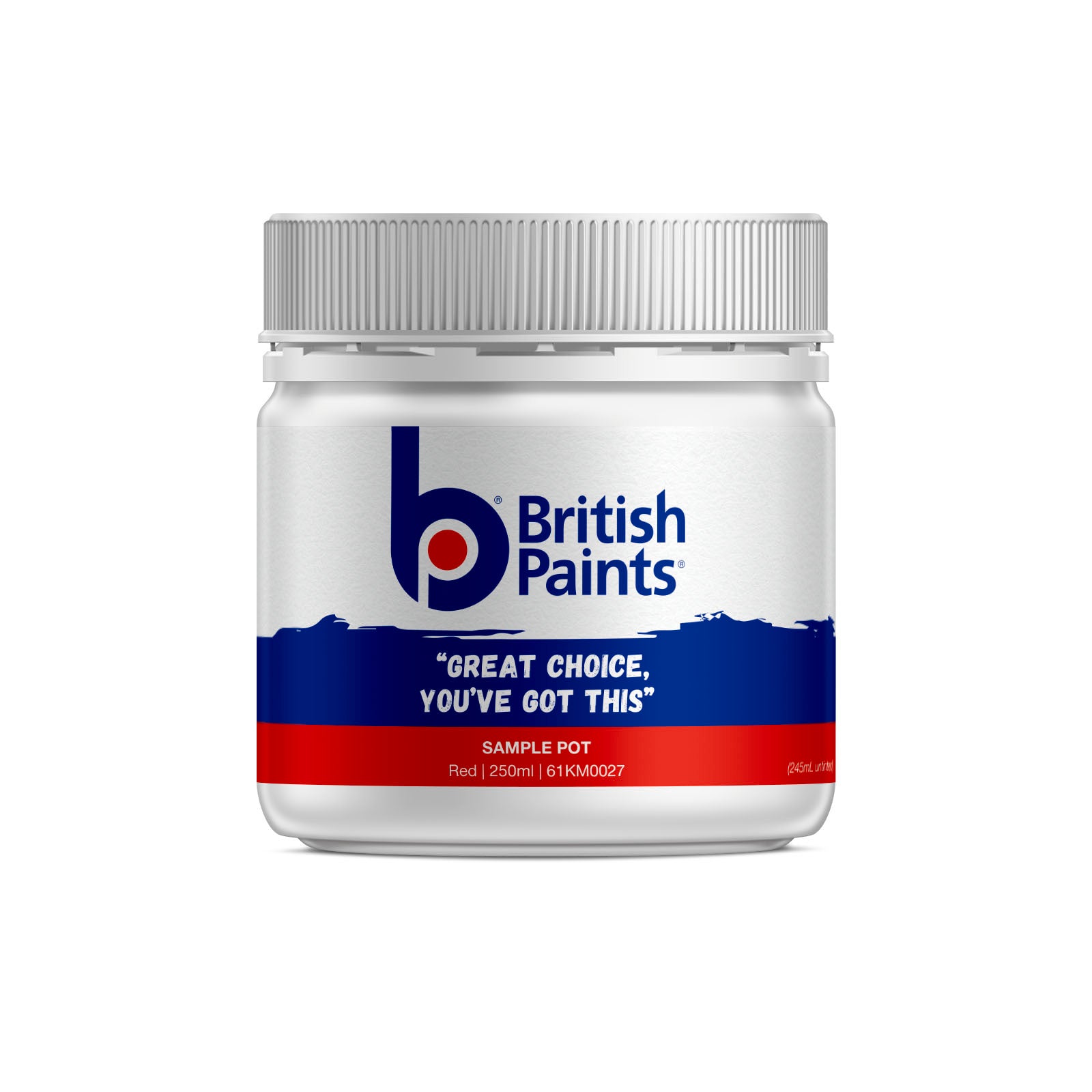 British Paints Red Sample Pot 250ml - Tintable, Interior Colour Tester