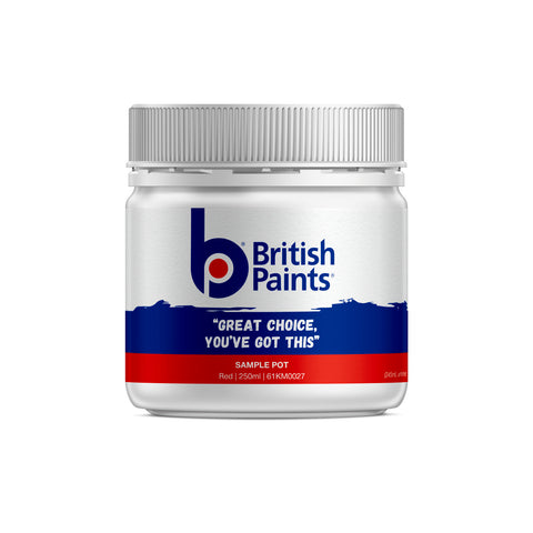 British Paints Red Sample Pot 250ml - Tintable, Interior Colour Tester