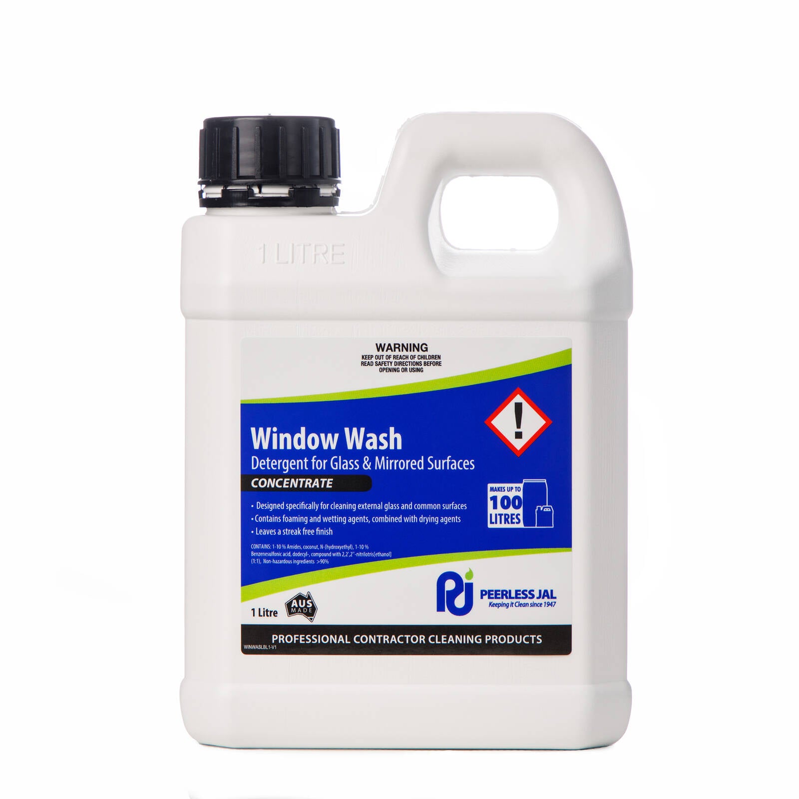 Peerless JAL Window Wash Concentrated Glass Cleaner 1L