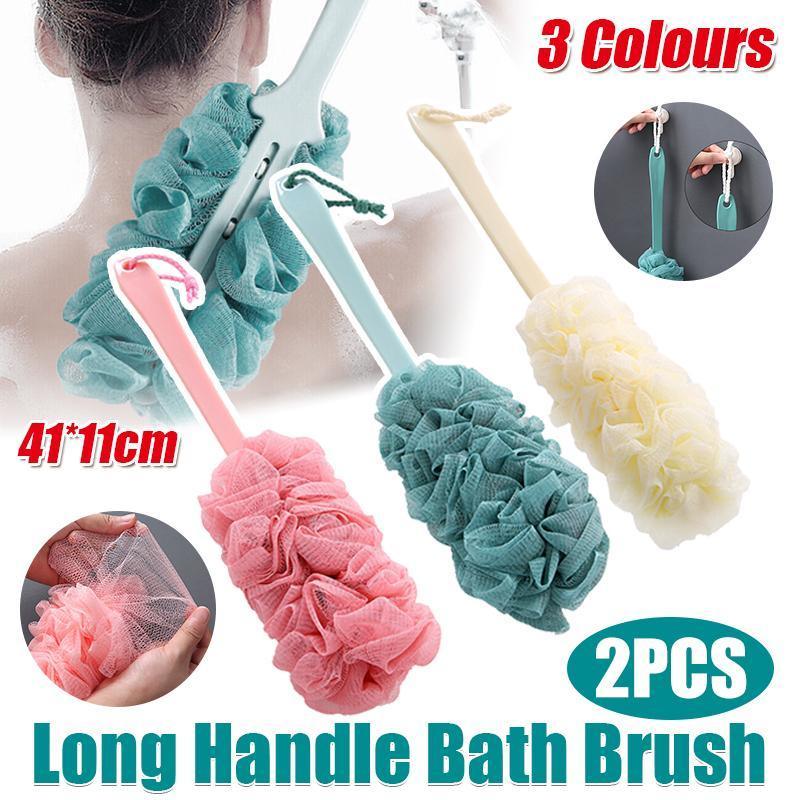 2PCS Long Handle Bath Brush Soft Mesh Sponge Back Scrubber – Blue - view 2