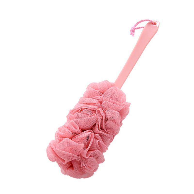 2PCS Long Handle Bath Brush Soft Mesh Sponge Back Scrubber - Pink
