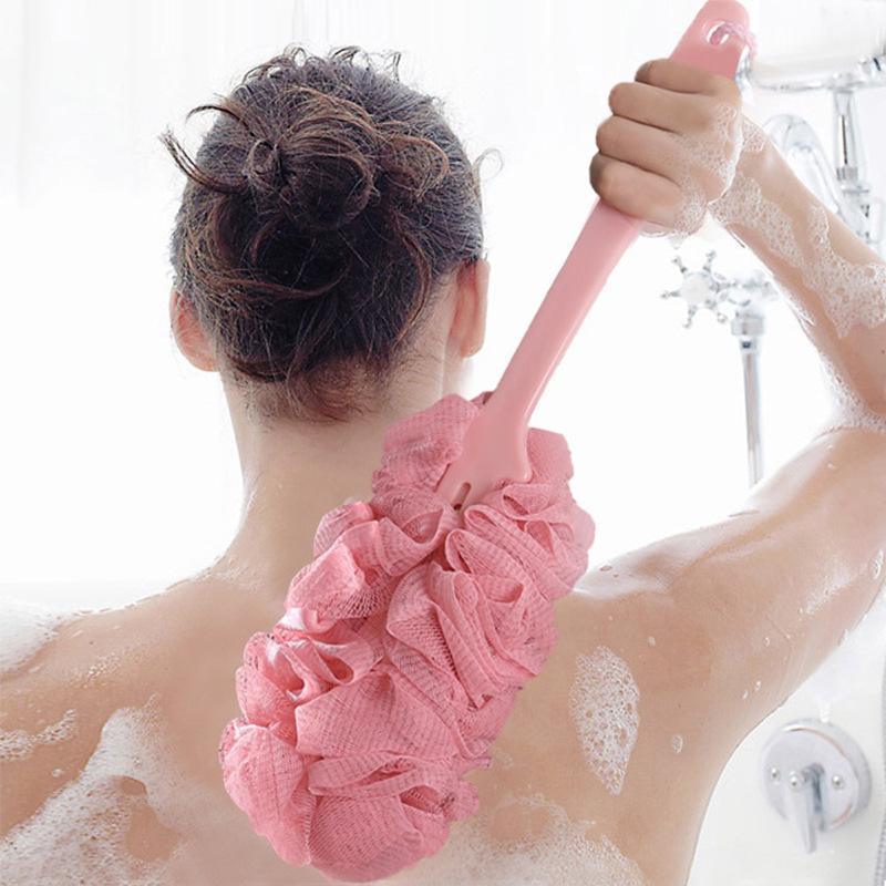 2PCS Long Handle Bath Brush Soft Mesh Sponge Back Scrubber - Pink - view 8
