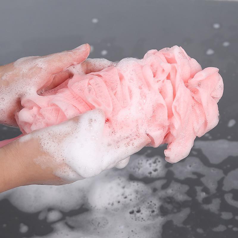 2PCS Long Handle Bath Brush Soft Mesh Sponge Back Scrubber - Pink - view 9