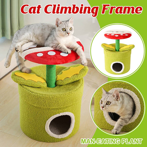 3-In-1 Cat Tree Condo with Sisal Scratching Post and Hideout