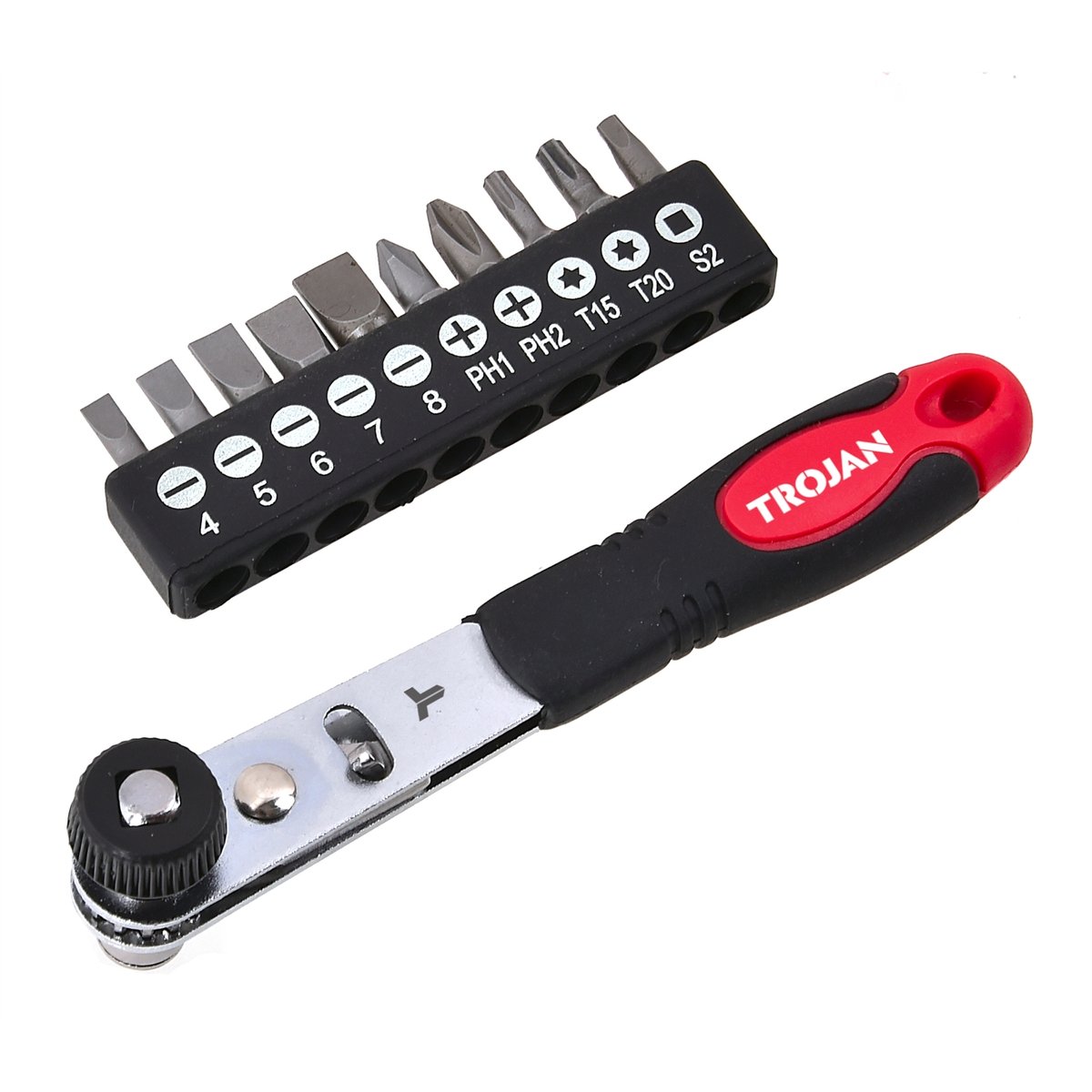 Trojan 11 Piece Ratchet Screwdriver Set, CRV
