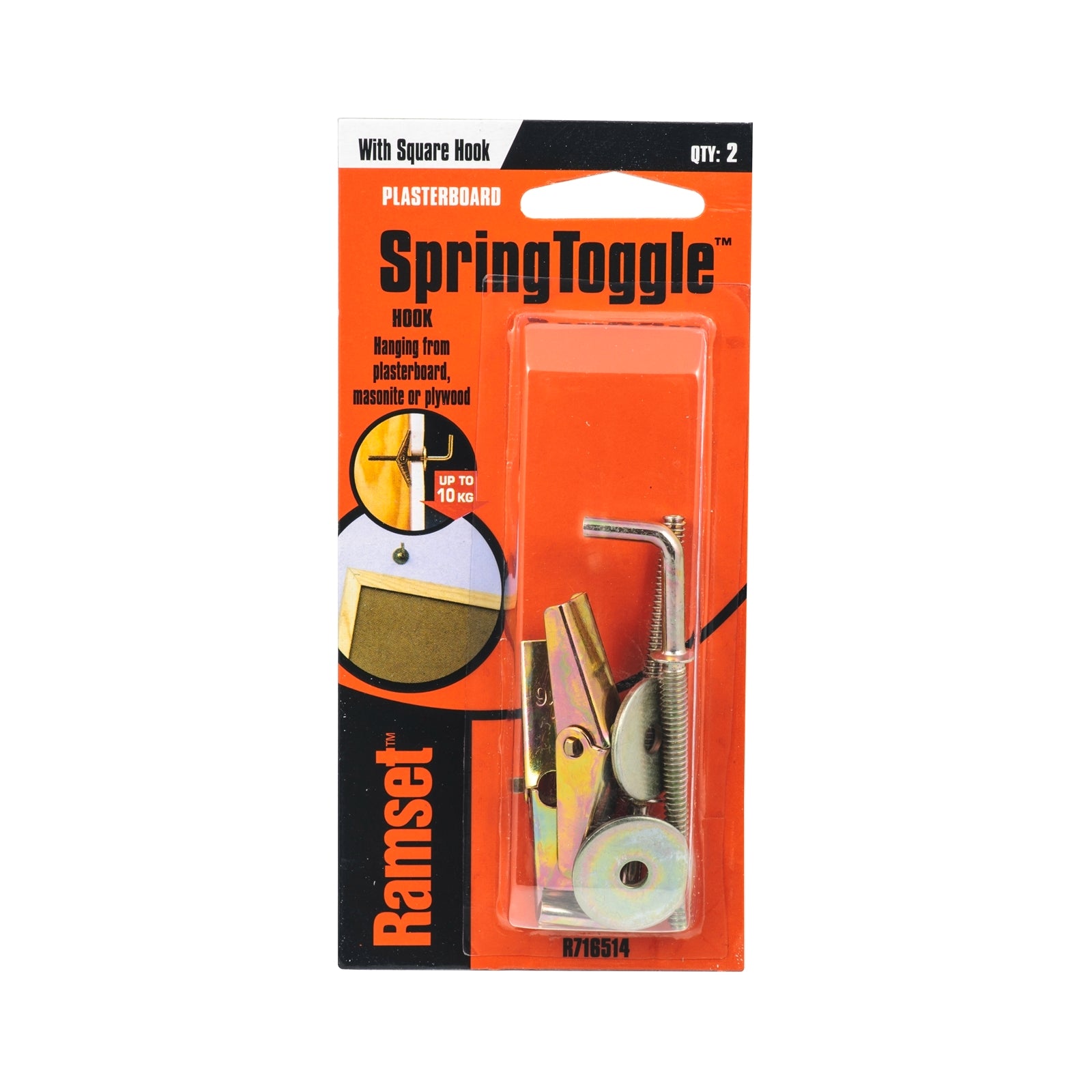 Ramset Plasterboard Spring Toggle Hooks - 2 Pack