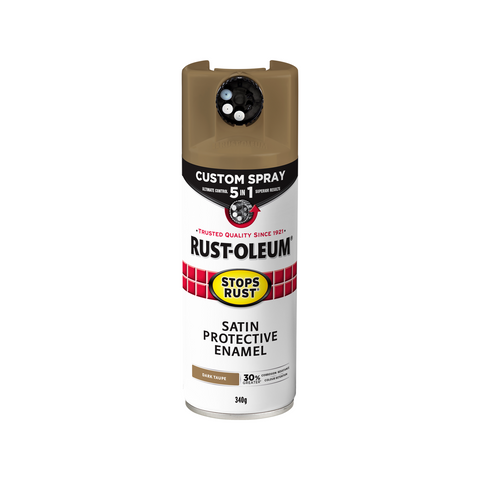 Rust-Oleum Stops Rust Custom 5 In 1 Spray Paint 340g - Dark Taupe Satin Splatter-Resistant