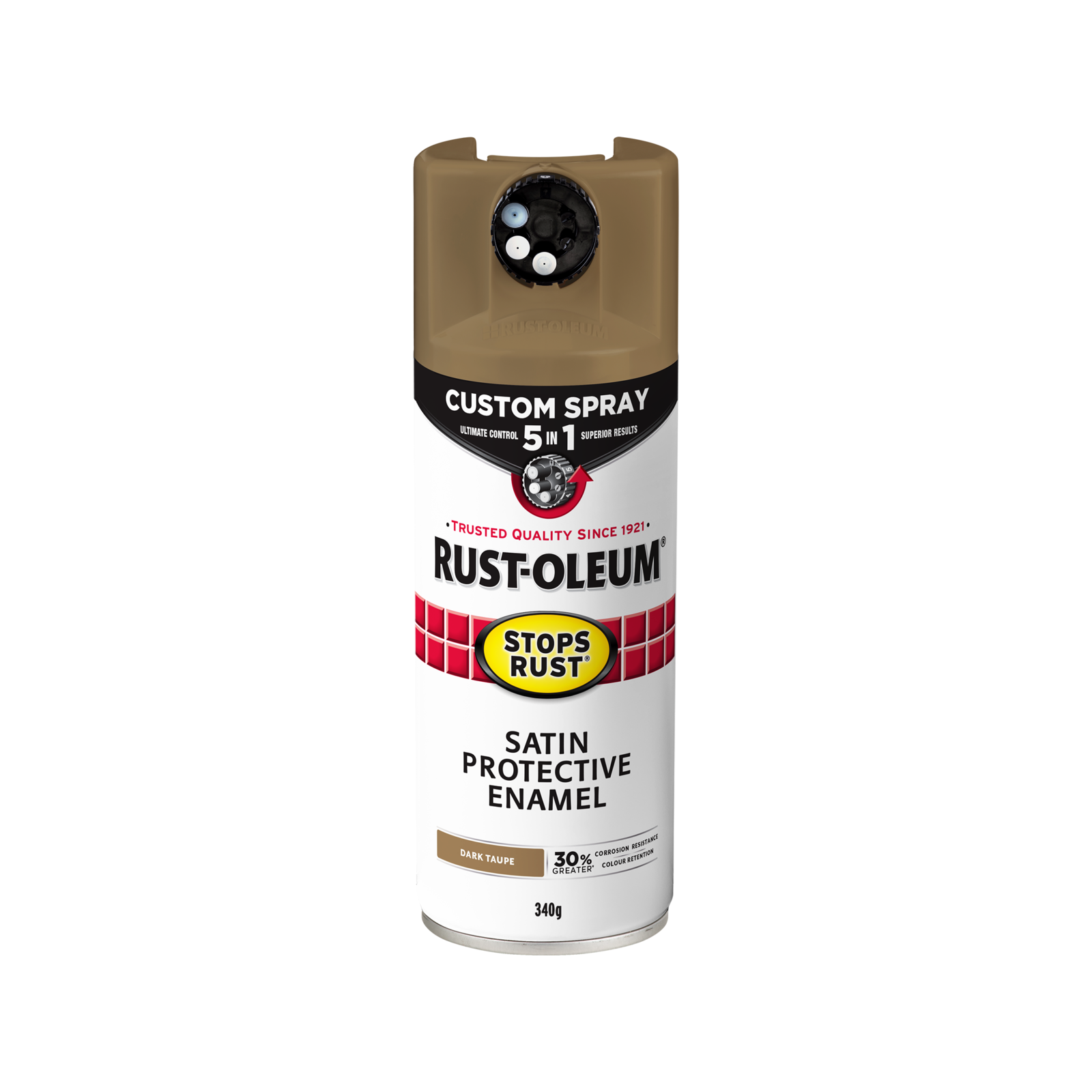 Rust-Oleum Stops Rust Custom 5 In 1 Spray Paint 340g - Dark Taupe Satin Splatter-Resistant