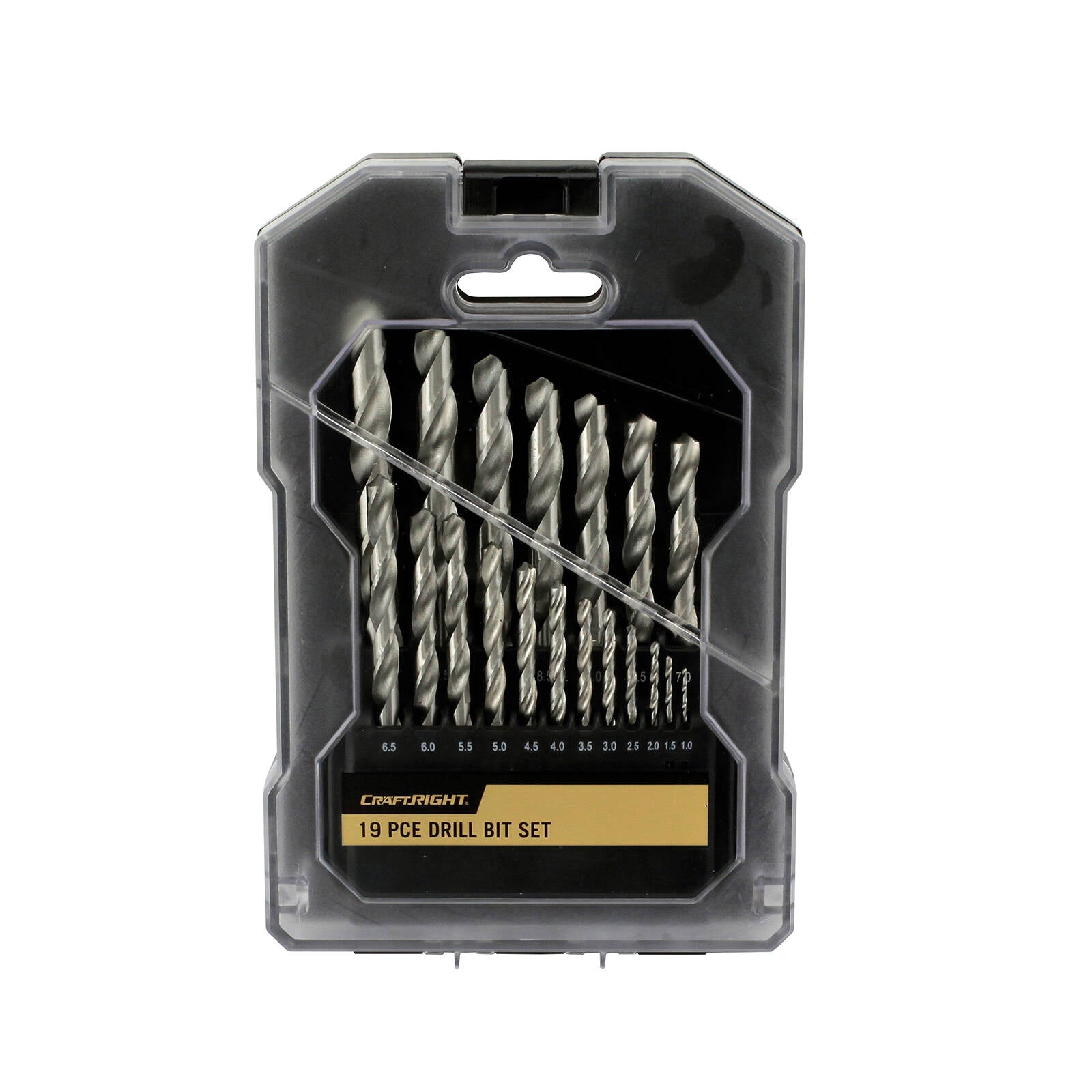 Craftright 19 Piece HSS Drill Bit Set 1mm to 10mm with Storage Case