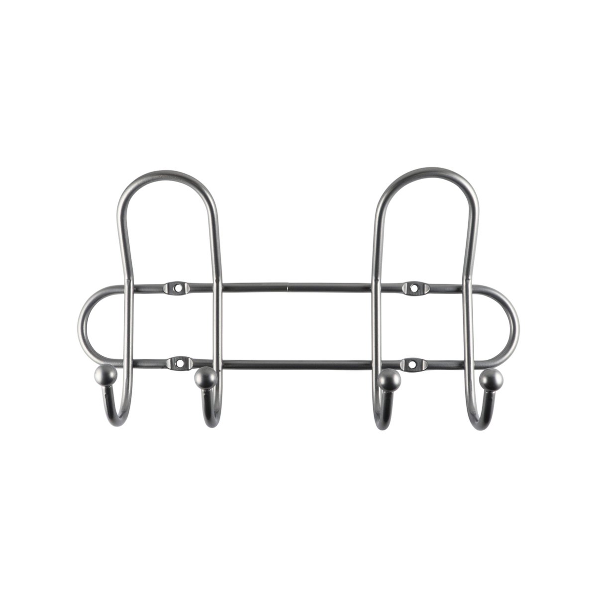 Adoored 4 Hook Satin Chrome Wire Deco Hook Rack 250mm Steel