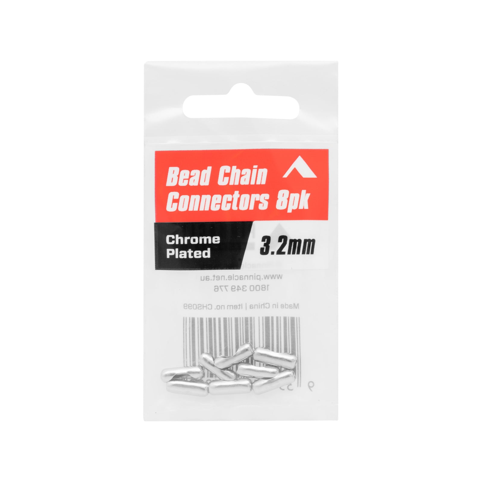 Pinnacle 3.2mm Silver Alloy Chain Bead Connector - 8 Pack