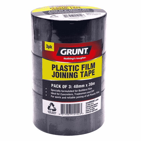 GRUNT 48mm x 30m Builders Film Joining Tape - 3 Pack