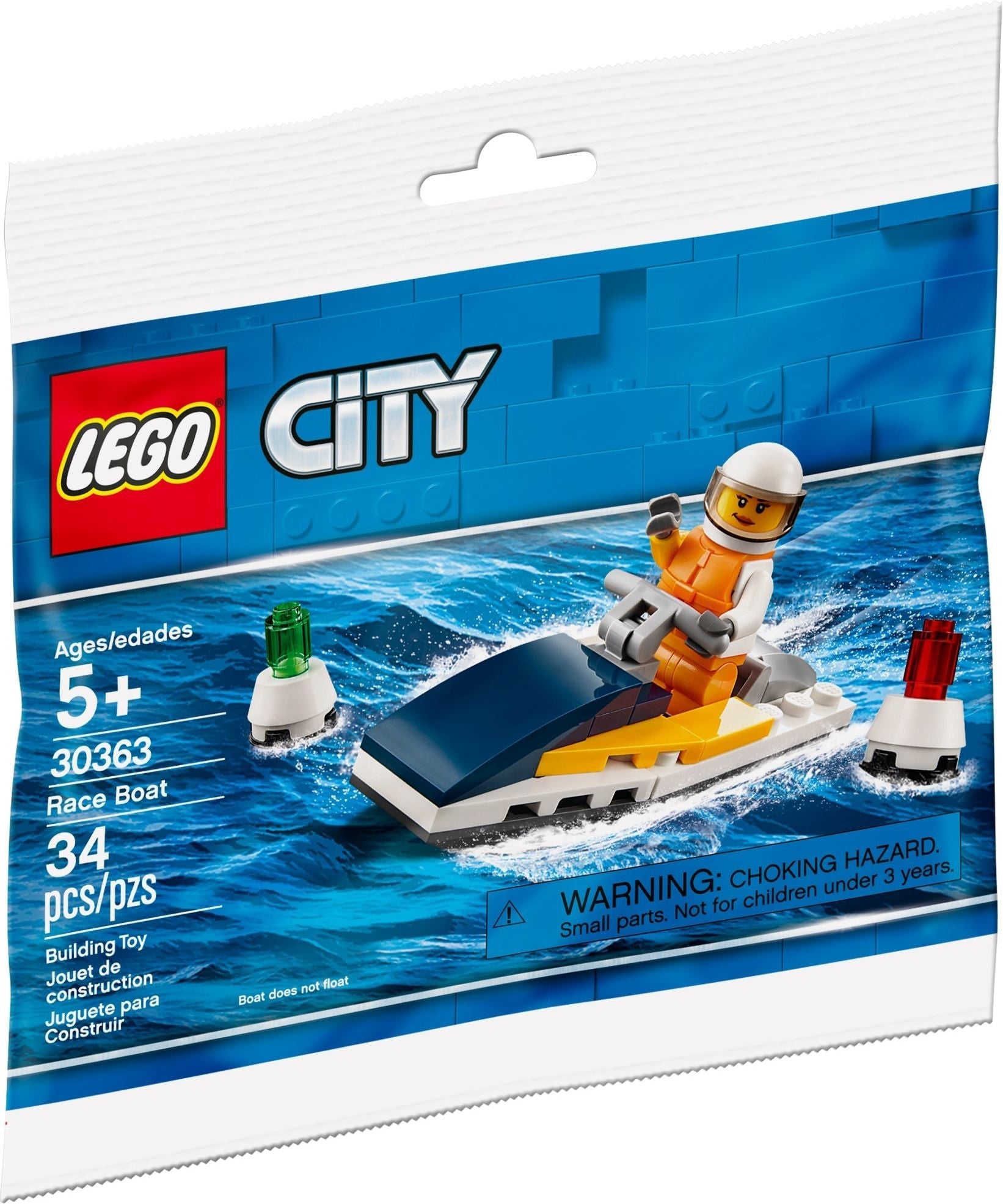 LEGO 30363 City Race Boat Speedboat Polybag - SuperSaverAU - view 1