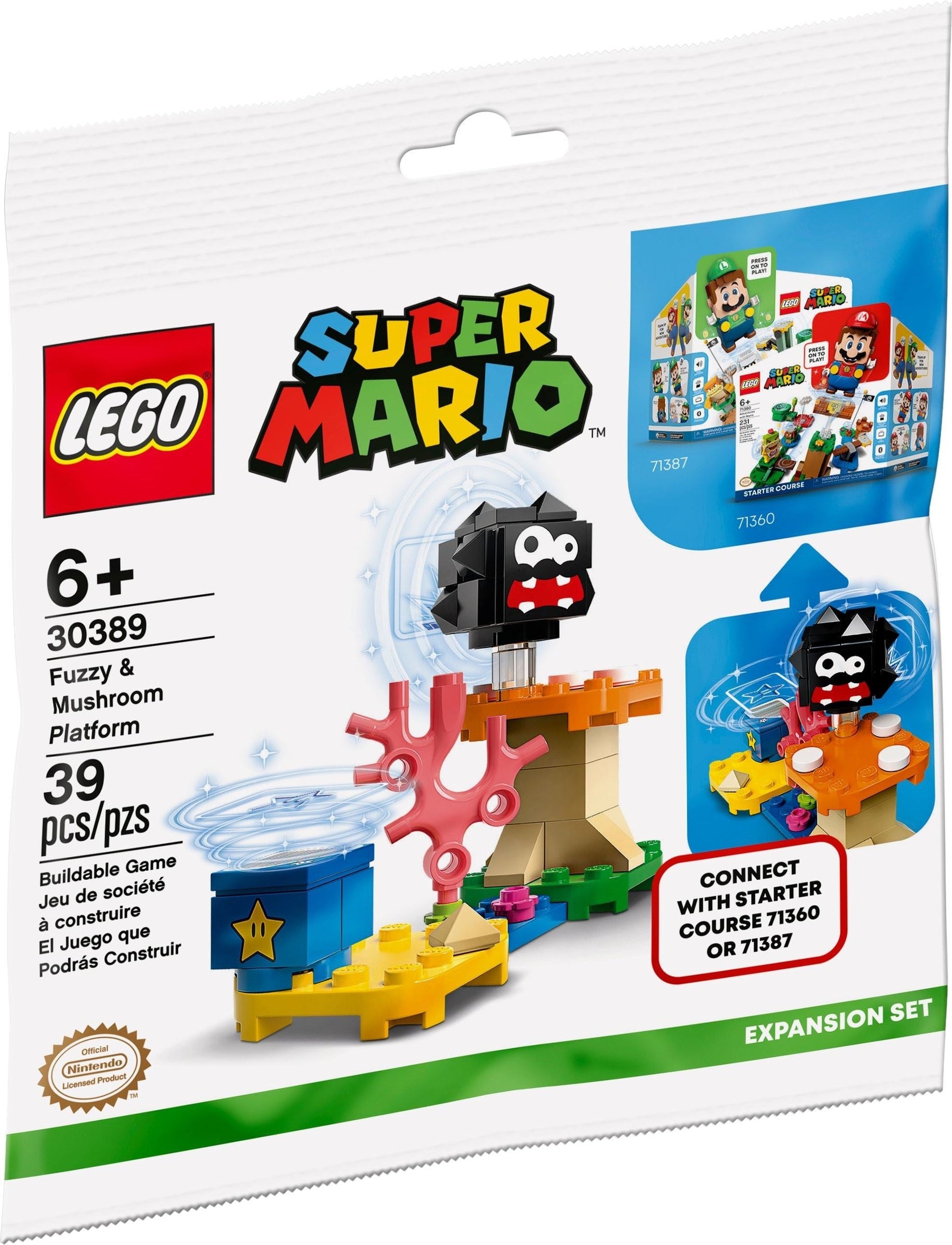 LEGO 30389 Super Mario Fuzzy & Mushroom Platform - SuperSaverAU - view 1