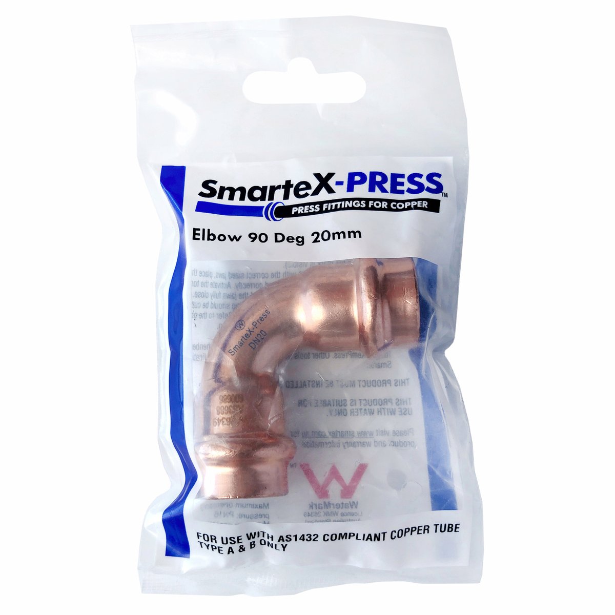 SmarteX-PRESS 20mm 90 Degree Copper Elbow Flame-Free Pipe Fitting