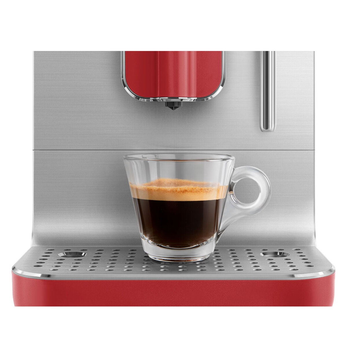 Smeg 50's Style Automatic Coffee Machine - Hot Water and Steam Dispenser, Red - BCC02RDMAU