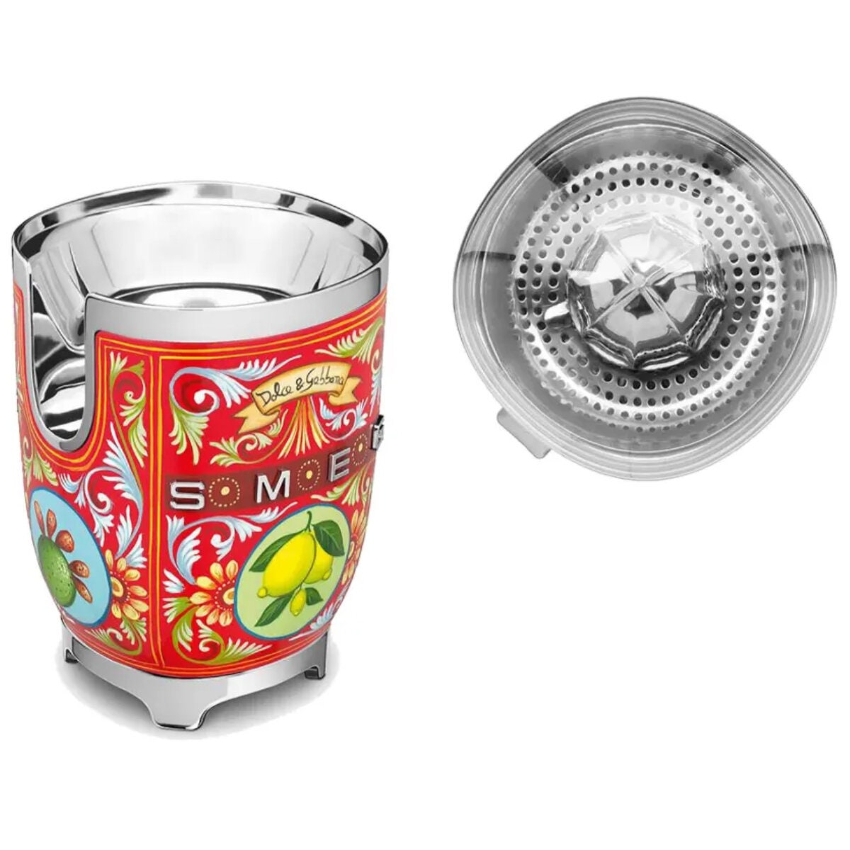 Smeg 50's Style Citrus Juicer - Sicily Is My Love Design, Anti-Drip Spout, Protective Dust Lid - CJF01DGAU
