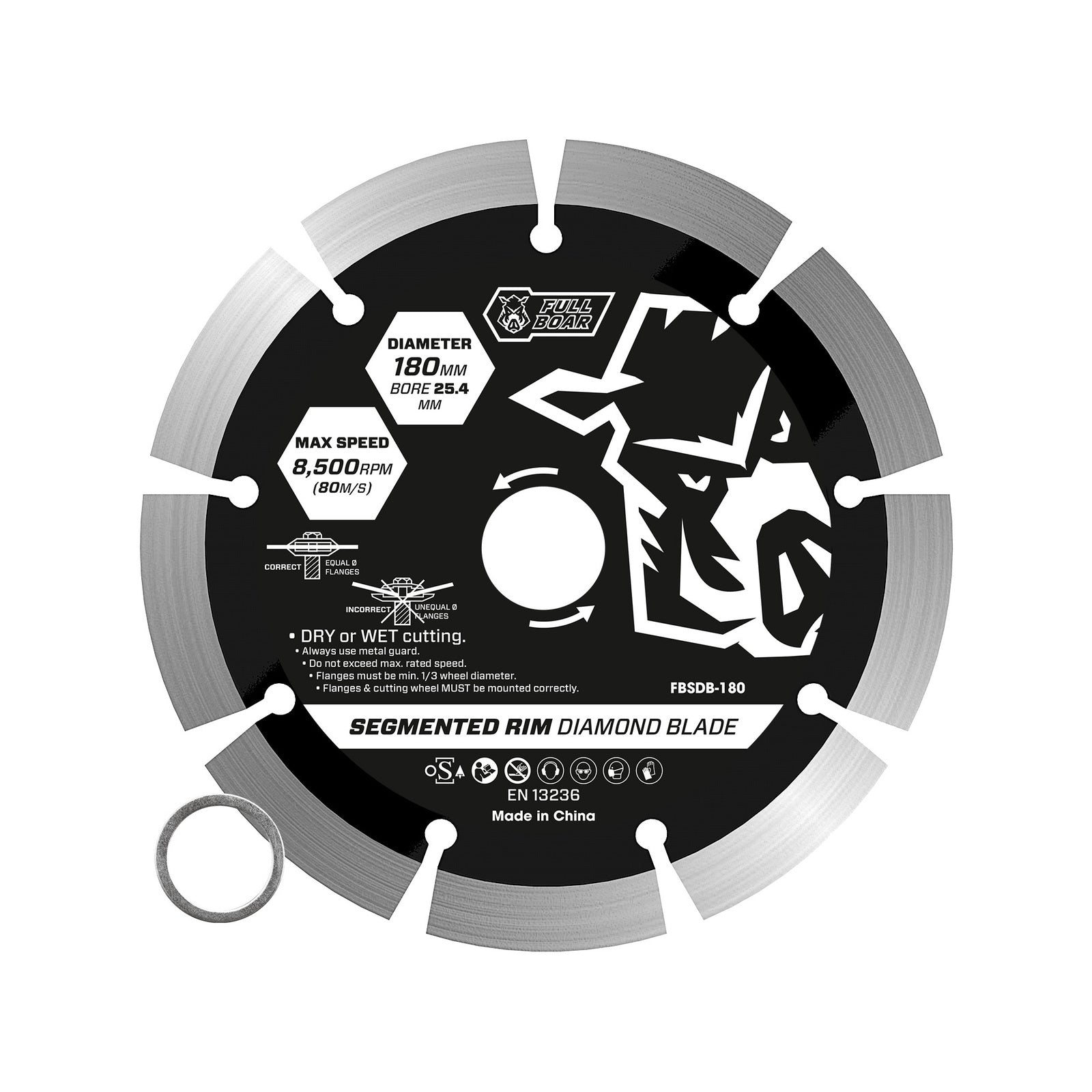Full Boar 180mm Segmented Rim Diamond Blade