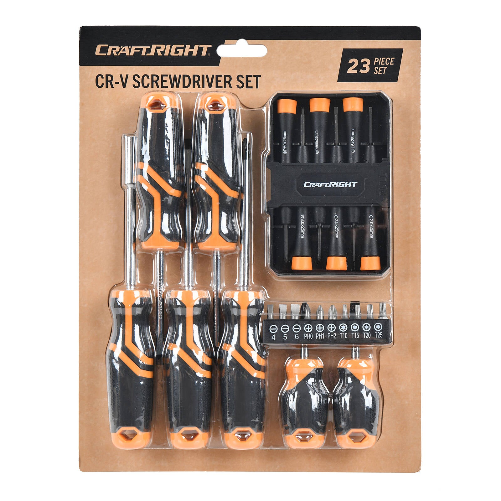 Craftright 23 Piece Screwdriver Set with Precision Drivers and Bits