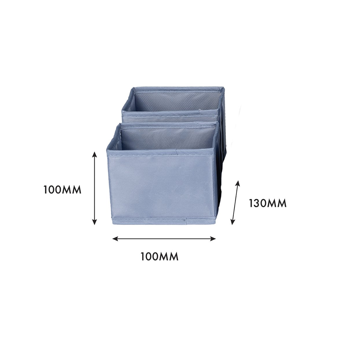 All Set Drawer Organiser - Set Of 4 - Polyester - Grey Storage Boxes - SuperSaverAU - view 4