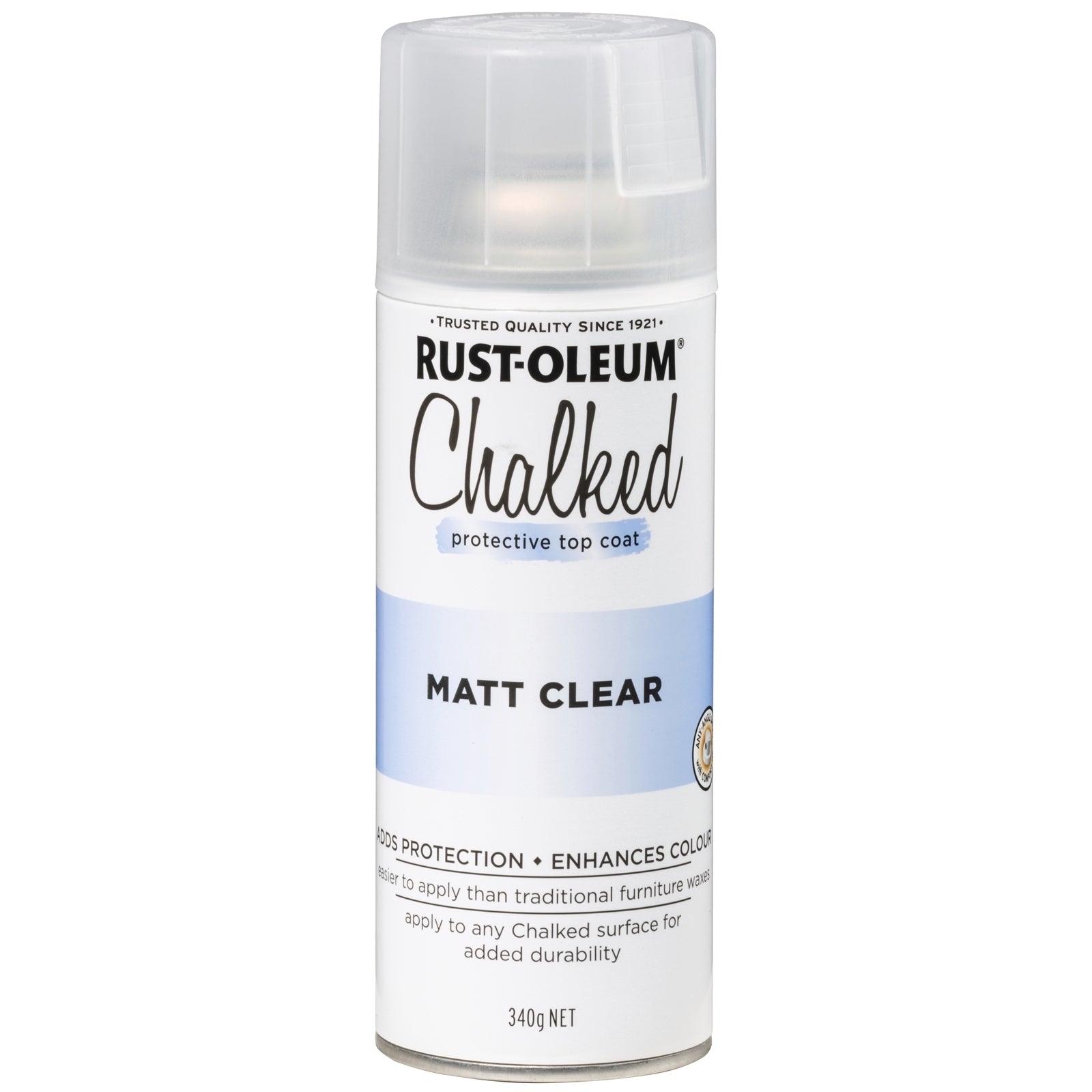 Rust-Oleum 340g Clear Ultra Matt Chalked Protective Top Coat, Indoor & Outdoor Aerosol