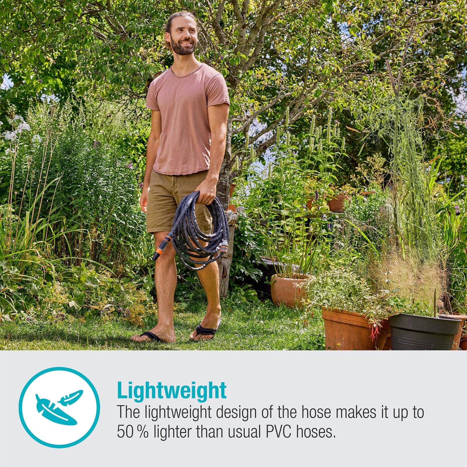 GARDENA Liano Life Textile Garden Hose 13mm x 20m Kink Resistant