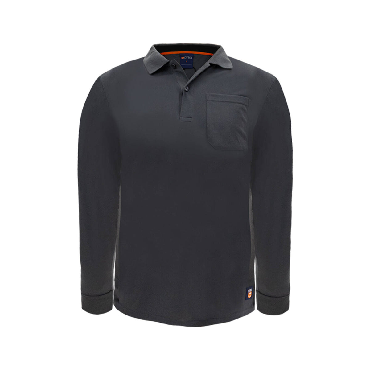 Citeco Grey Dry Fit Long Sleeve Polo - Lightweight Polyester, Men's Large