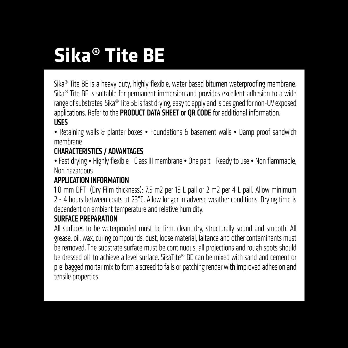 Sika 4L Sikatite BE Bitumen Waterproofing Membrane - Fast Drying - Flexible - SuperSaverAU - view 3