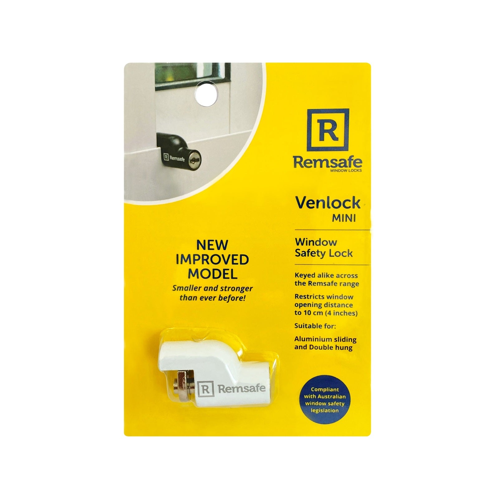Remsafe Venlock VL2 Window Restrictor, White Cast Alloy Lockable