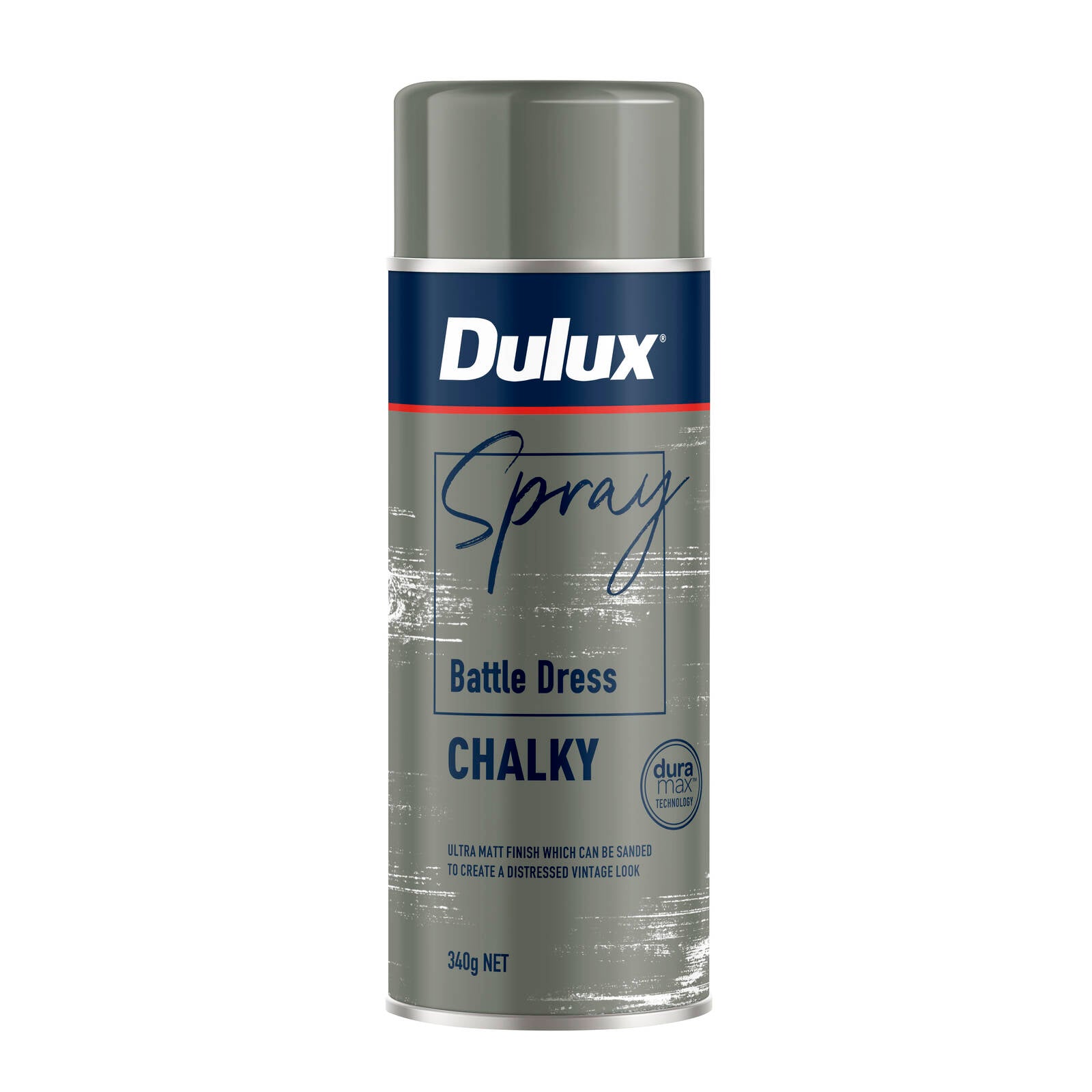 Dulux 340g Battle Dress Chalky Spray Paint, Matte Finish for Furniture