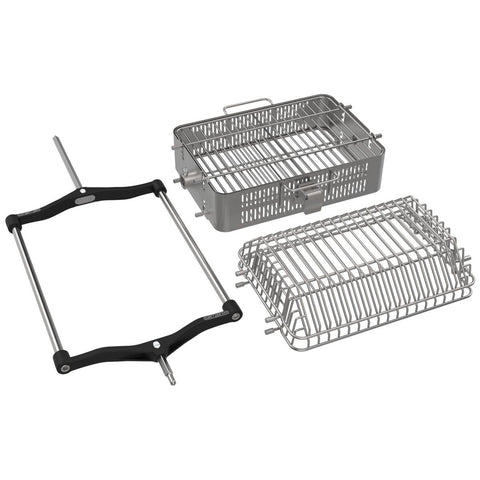 Kamado Joe JoeTisserie basket kit - flat basket and tumbler basket, stainless steel, silver - KJ15172022