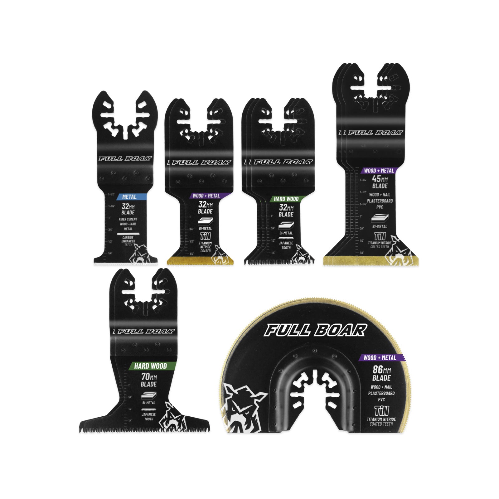 Full Boar 12 Piece Assorted Multi-Tool Blade Set