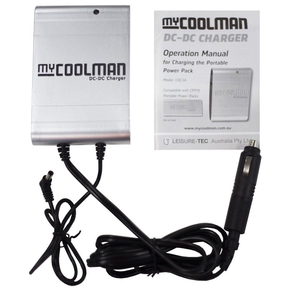 myCOOLMAN DC to DC charger for the CPP15 portable power pack - magnetic mount, slimline, black - CDC3A