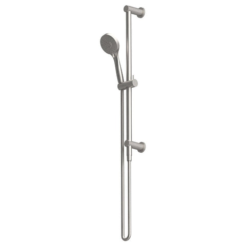 Rogerseller Tonic shower on integrated rail - 3-function hand piece, brass, Brushed Nickel finish - 3506003907