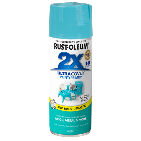 Rust-Oleum Ultra Cover Spray Paint - 340g - Gloss - Seaside Finish - SuperSaverAU - view 1