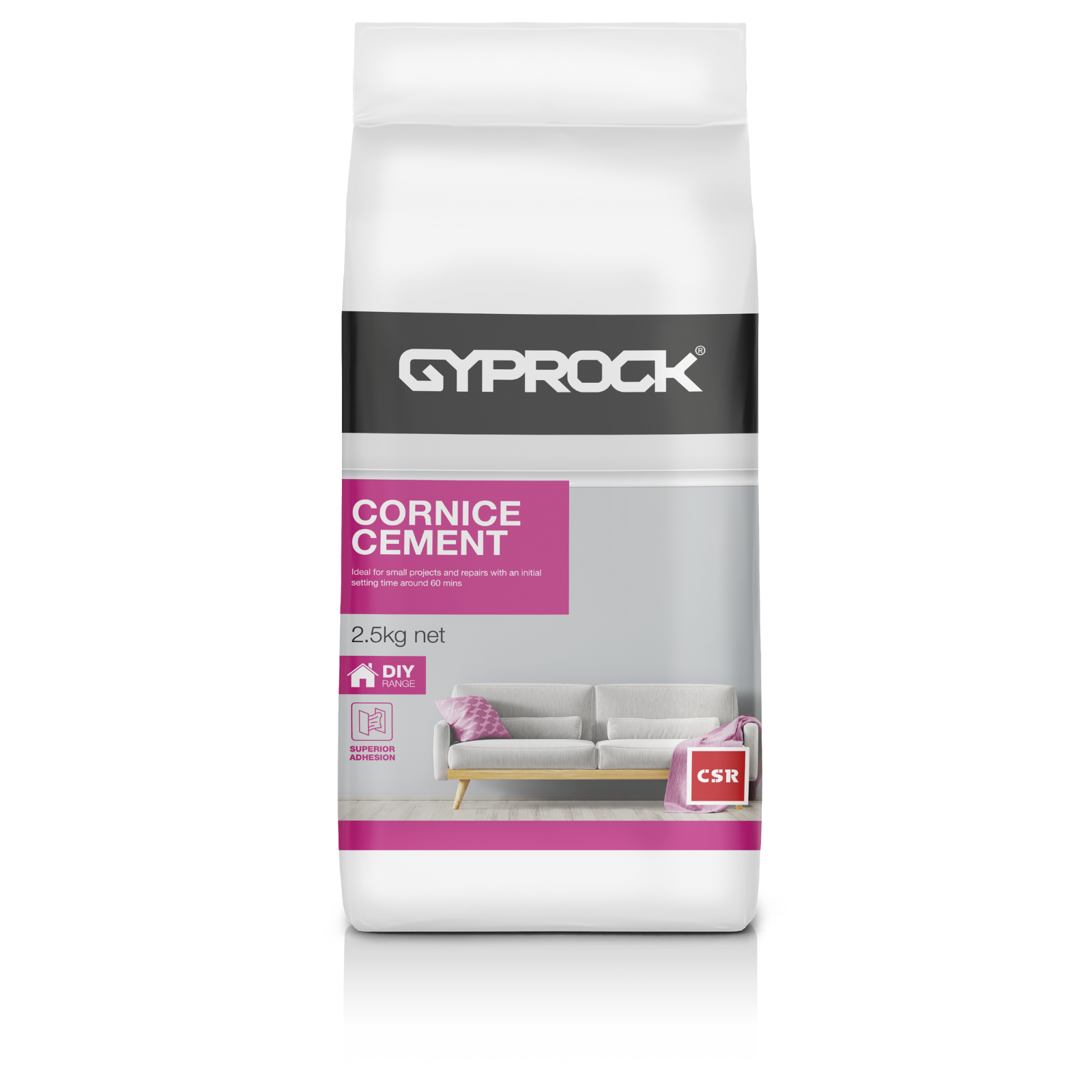 Gyprock CSR 2.5kg Cornice Cement, 60 Minute Plasterboard Adhesive