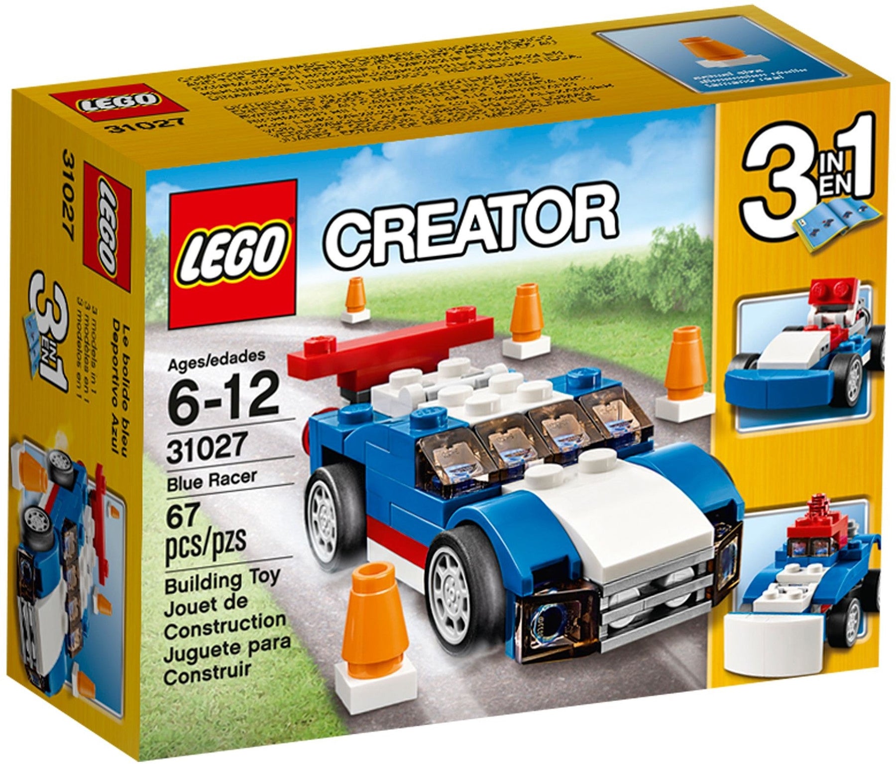 LEGO 31027 Blue Racer 3-in-1 Sports Car, Snowplow, Buggy - SuperSaverAU - view 1