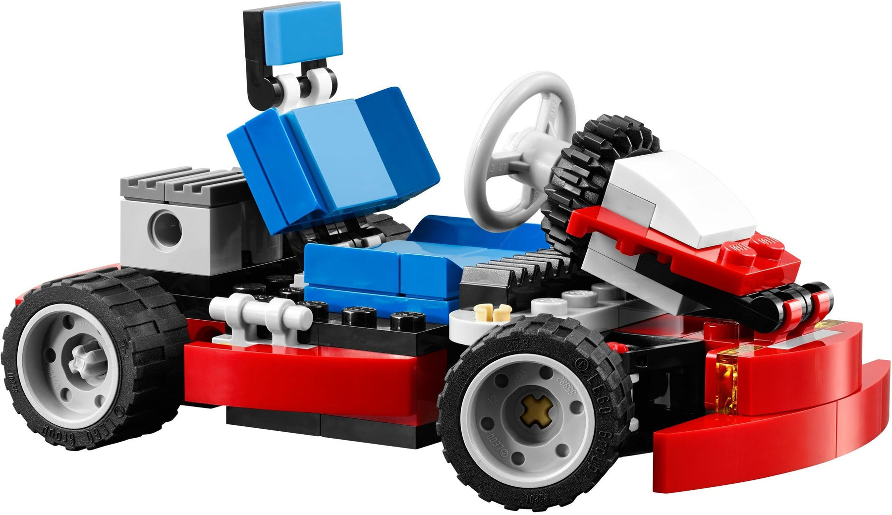 LEGO 31030 3-in-1 Red Go-Kart, Quad Bike & Forklift - SuperSaverAU - view 5