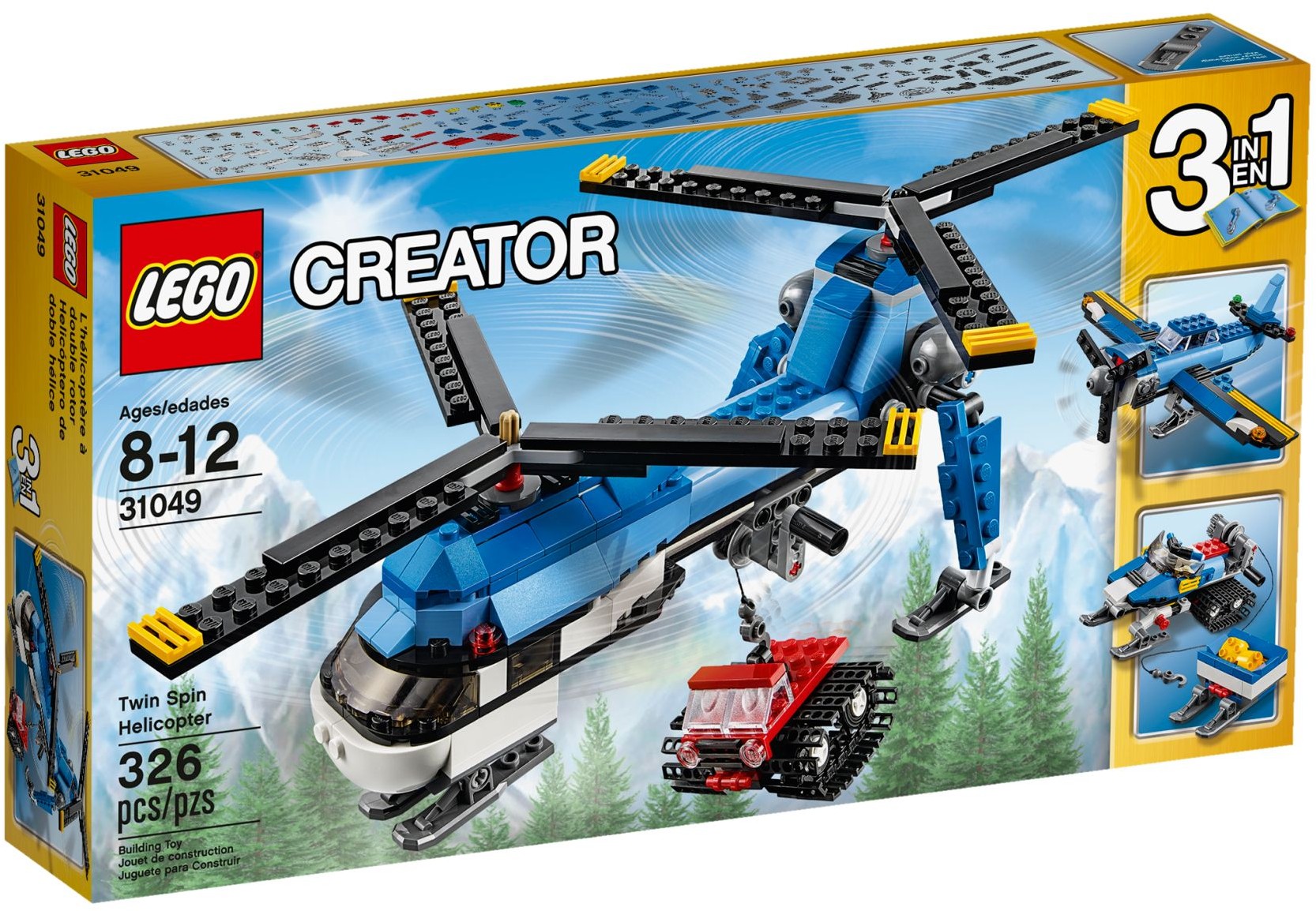 LEGO 31049 Twin Spin Helicopter 3-in-1 Building Set - SuperSaverAU - view 1