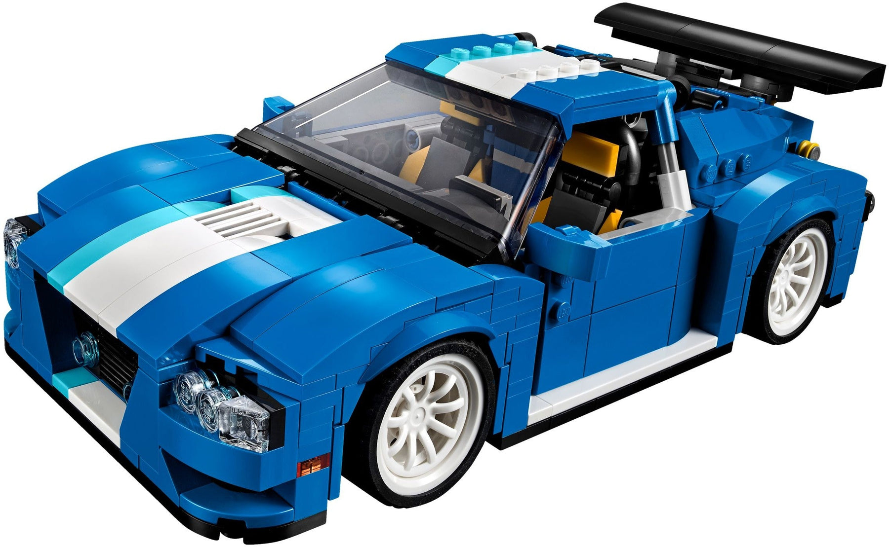 LEGO 31070 Turbo Track Racer 3-in-1 Sports Car, Forklift, Blue Racer - SuperSaverAU - view 2