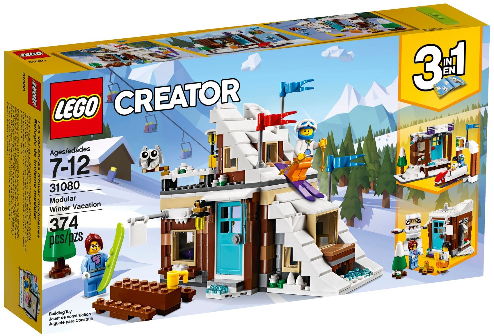 LEGO 31080 Modular Winter Vacation: Ski Cabin 3-in-1 Set - SuperSaverAU - view 1