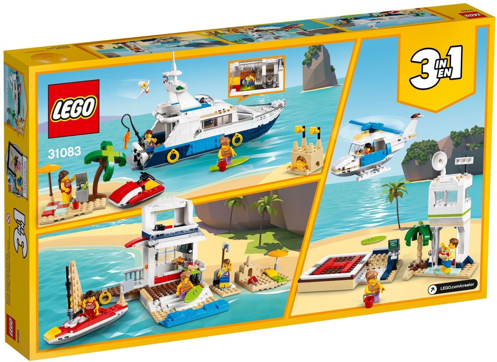 LEGO 31083 Cruising Adventures Yacht, Beach House & Helicopter - SuperSaverAU - view 4