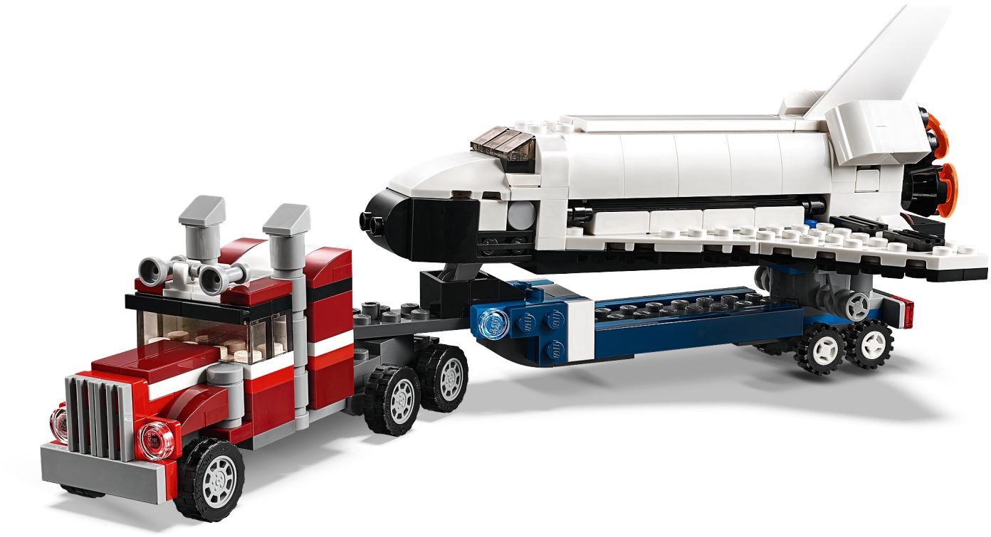 LEGO 31091 Shuttle Transporter: 3-in-1 Space Shuttle, Helicopter & Car Toy - SuperSaverAU - view 2