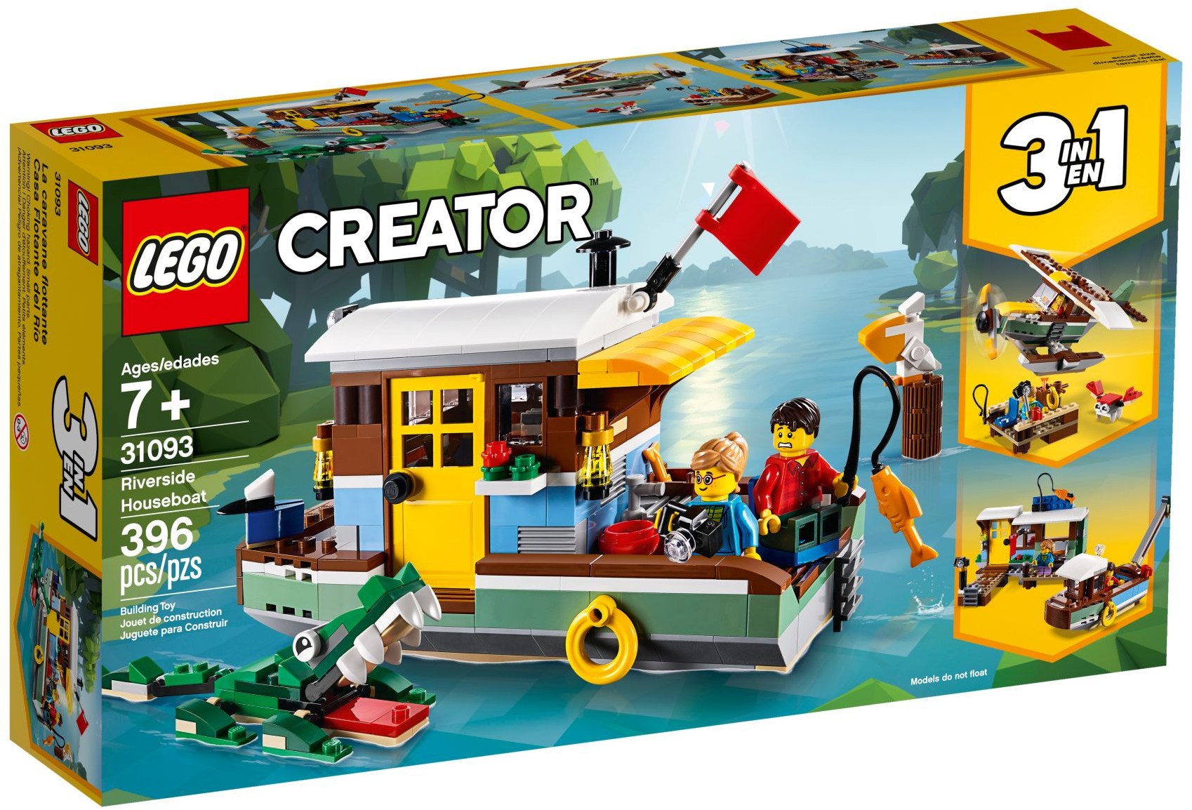 LEGO Creator 3 IN 1 Riverside Houseboat Set (31093) - SuperSaverAU - view 1