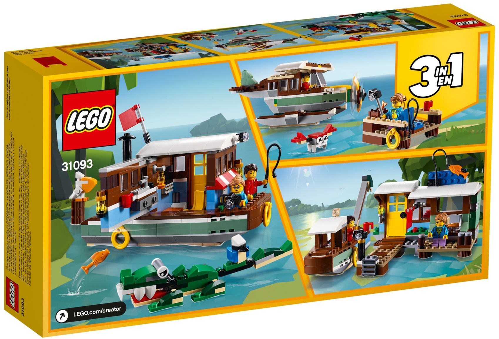 LEGO Creator 3 IN 1 Riverside Houseboat Set (31093) - SuperSaverAU - view 4