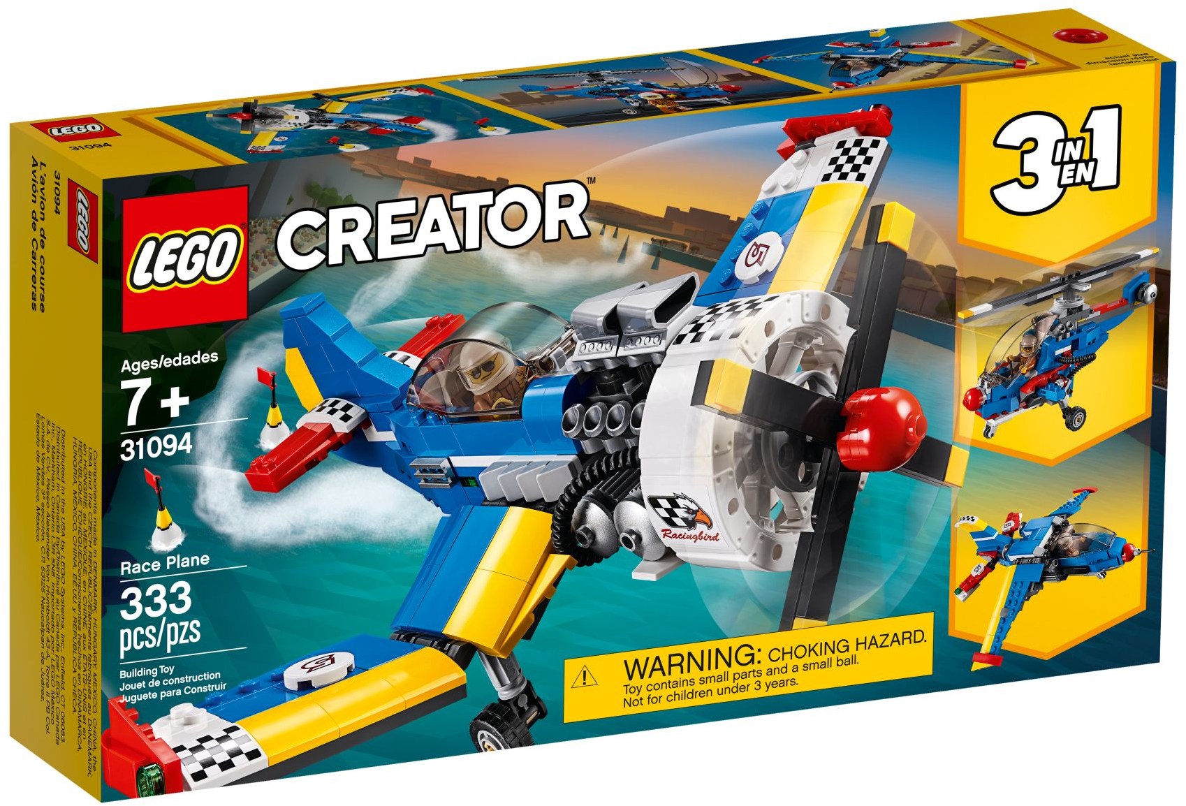 LEGO 31094 Race Plane 3in1 Helicopter Jet Pilot - SuperSaverAU - view 1