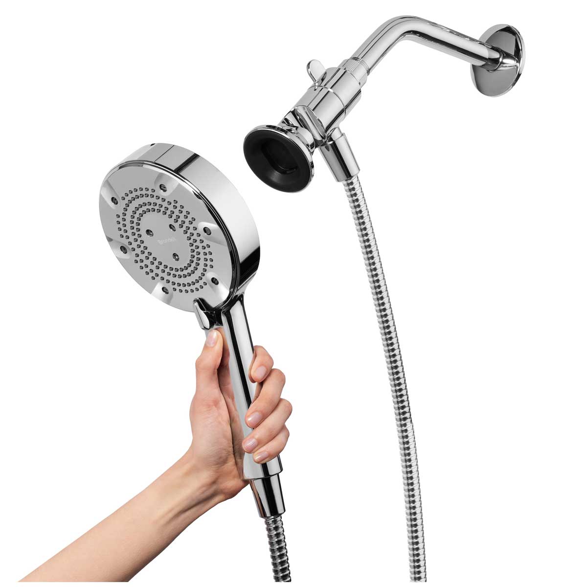 Water-Saving Hand Shower with Dual Docking, Pause Button and Rotating Spray Dial by Brondell Powerspray — image 5